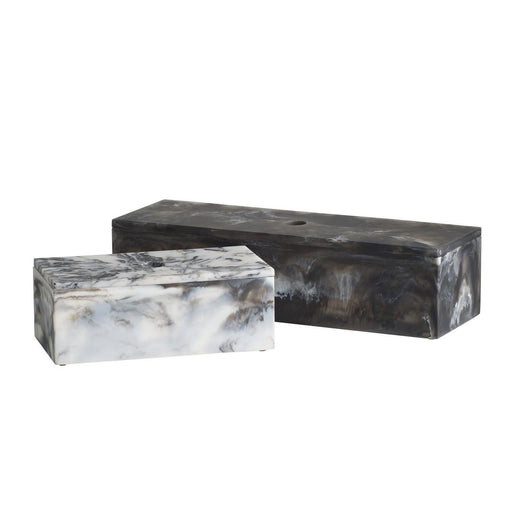 Kayce Boxes, Set of 2 Black & White