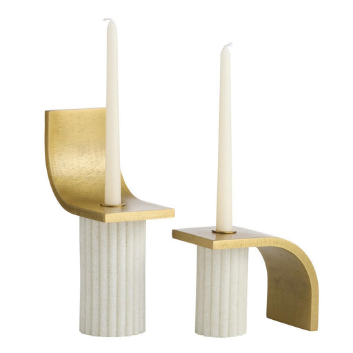 Ivanna Candleholders, Set of 2 Ivory