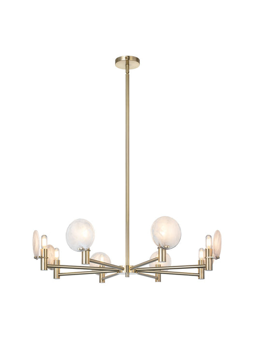 Matteo Lighting - C33808CG - Eight Light Pendant - Cloudburst - Champagne Gold