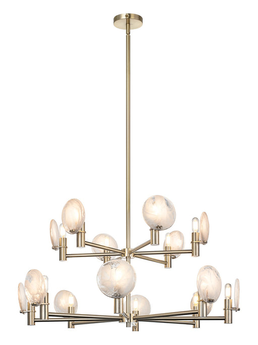 Matteo Lighting - C33814CG - 14 Light Pendant - Cloudburst - Champagne Gold