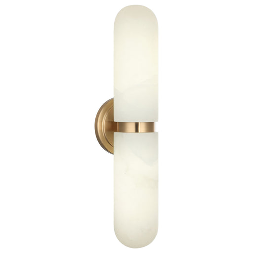 Capsula Two Light Wall Sconce Aged Gold Brass