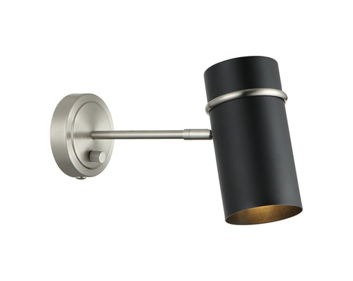 Cilindro One Light Wall Sconce Brushed Nickel & Matte Black