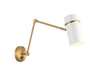 Matteo Lighting - S17721AGWH - One Light Wall Sconce - Cilindro - Aged Gold Brass & White