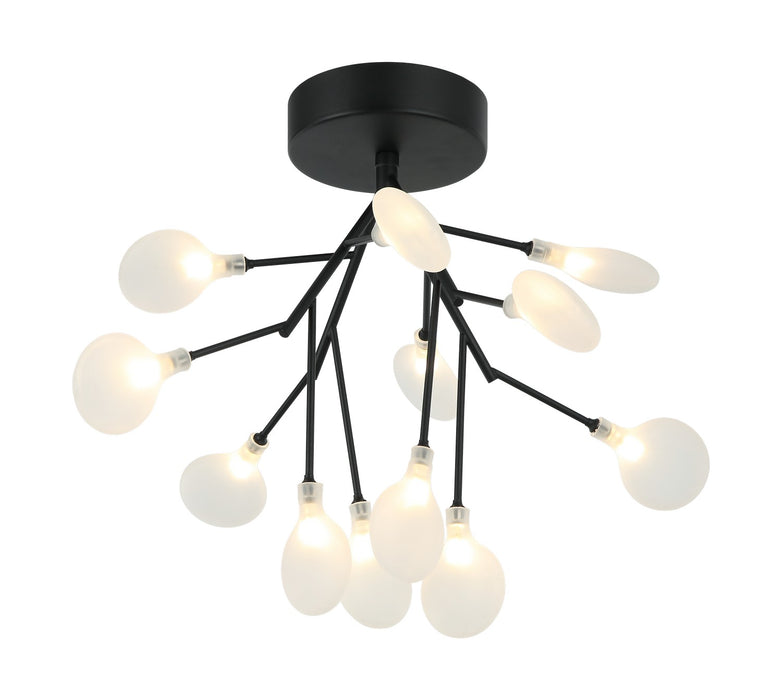 Matteo Lighting - X69820MB - 12 Light Ceiling Mount - Hydrangea Bloom - Matte Black