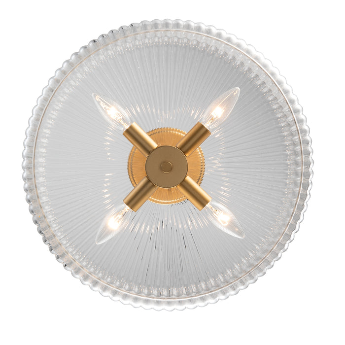 Quartz Quarters Four Light Flush Mount Antique Gold-Semi-Flush Mts.-Trans Globe Imports-Lighting Design Store