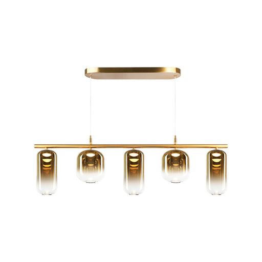 Matteo Lighting - C37405AGAG - Five Light Chandelier - Refrax - Aged Gold Brass