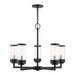 Livex Lighting - 20725-14 - Five Light Outdoor Chandelier - Hillcrest - Textured Black w/ Brushed Nickels