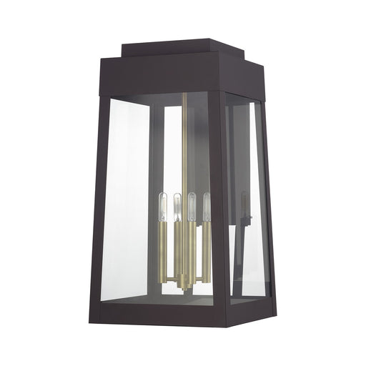 Livex Lighting - 20861-07 - Four Light Outdoor Wall Lantern - Oslo - Bronze with Antique Brass