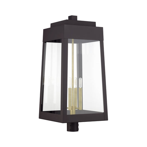 Livex Lighting - 20862-07 - Four Light Outdoor Post Top Lantern - Oslo - Bronze with Antique Brass