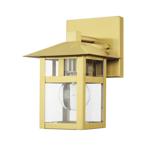 Crestlake One Light Outdoor Wall Lantern Satin Gold
