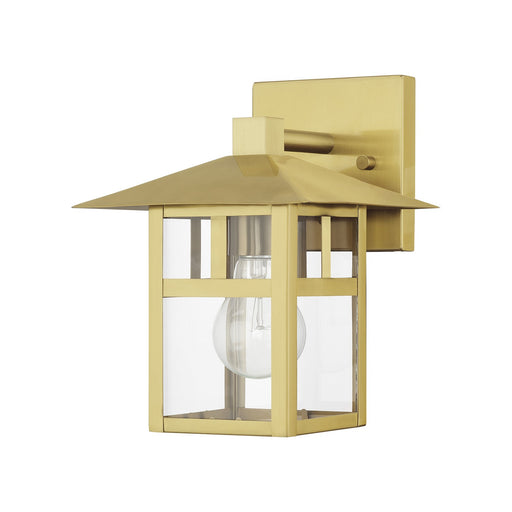Crestlake One Light Outdoor Wall Lantern Satin Gold