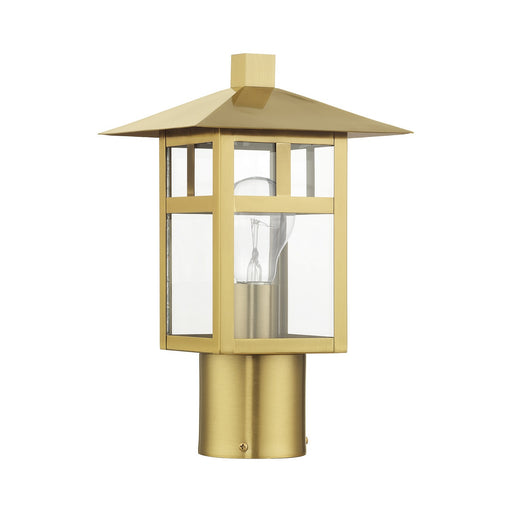 Crestlake One Light Outdoor Post Top Lantern Satin Gold