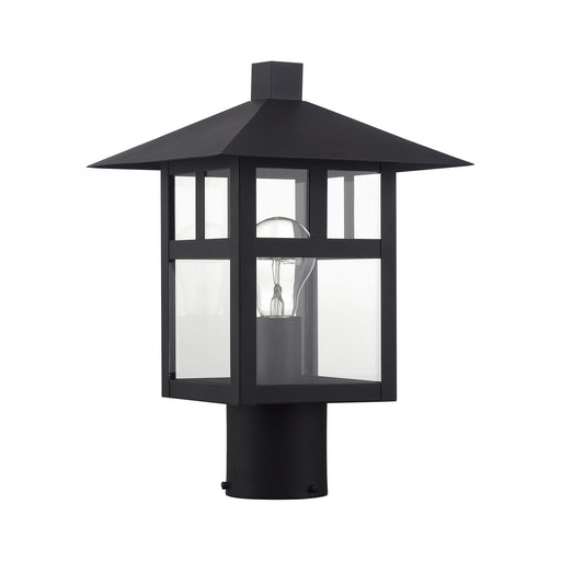 Crestlake One Light Outdoor Post Top Lantern Textured Black