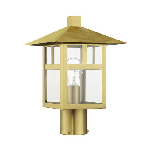 Crestlake One Light Outdoor Post Top Lantern Satin Gold
