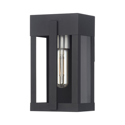 Berksford One Light Outdoor Wall Lantern Black with Brushed Nickel