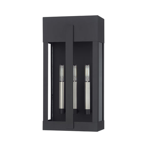 Berksford Two Light Outdoor Wall Lantern Black with Brushed Nickel