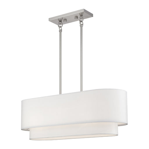Manorwood Three Light Linear Chandelier Brushed Nickel