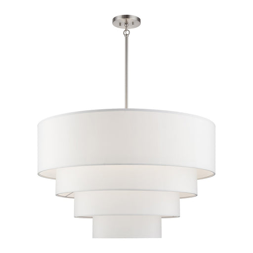 Manorwood Eight Light Pendant Chandelier Brushed Nickel