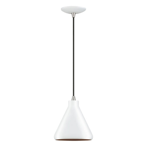 Livex Lighting - 41177-03 - One Light Mini Pendant - Geneva - White with Brushed Nickel