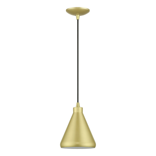Livex Lighting - 41177-33 - One Light Mini Pendant - Geneva - Soft Gold with Polished Brass