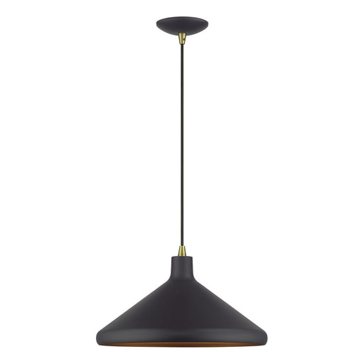 Livex Lighting - 41179-07 - One Light Pendant - Geneva - Bronze with Antique Brass