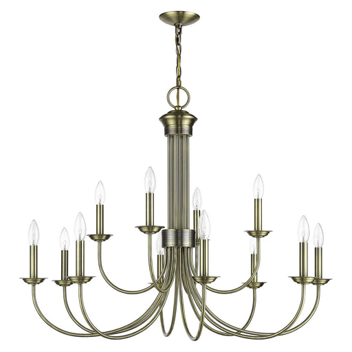 Livex Lighting - 42680-01 - 12 Light Chandelier - Estate - Antique Brass