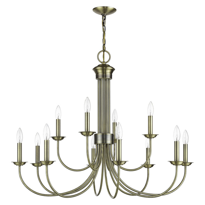 Livex Lighting - 42680-01 - 12 Light Chandelier - Estate - Antique Brass