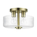 Livex Lighting - 46122-01 - Two Light Semi-Flush Mount - Whitworth - Antique Brass