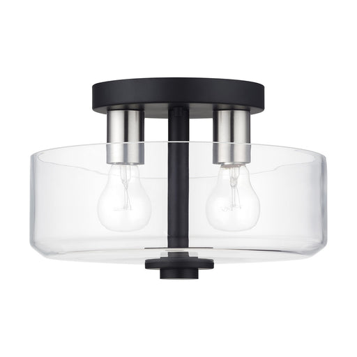 Livex Lighting - 46122-04 - Two Light Semi-Flush Mount - Whitworth - Black with Brushed Nickel