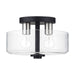 Livex Lighting - 46122-04 - Two Light Semi-Flush Mount - Whitworth - Black with Brushed Nickel