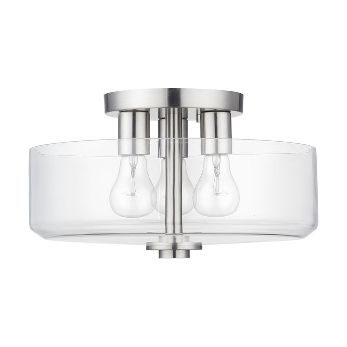 Livex Lighting - 46123-91 - Three Light Semi-Flush Mount - Whitworth - Brushed Nickel