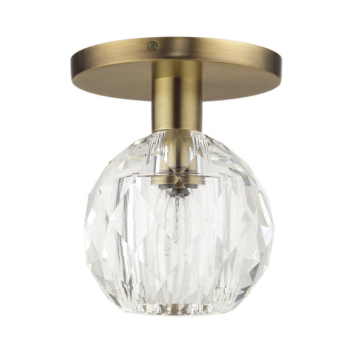 Whitfield One Light Semi-Flush Mount Natural Brass