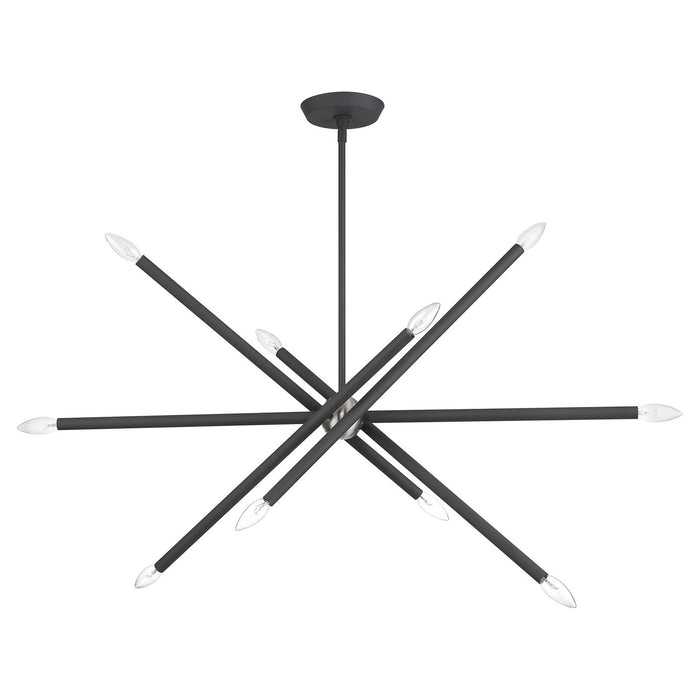 Livex Lighting - 46777-76 - Ten Light Linear Chandelier - Soho - Scandinavian Gray with Brushed Nickel