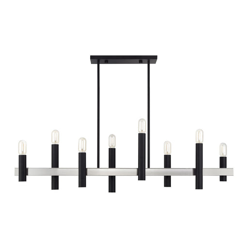 Livex Lighting - 46868-04 - Eight Light Linear Chandelier - Helsinki - Black with Brushed Nickel