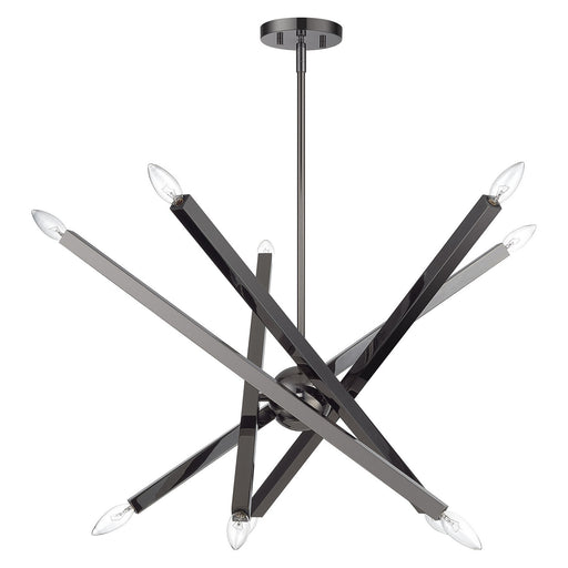 Monaco Ten Light Chandelier Black Chrome