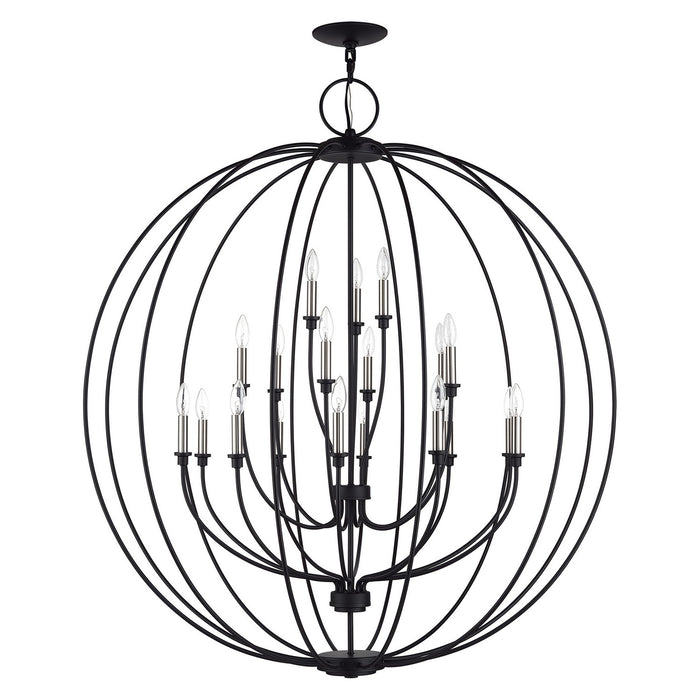 Livex Lighting - 46991-04 - 19 Light Foyer Chandelier - Milania - Black with Brushed Nickel
