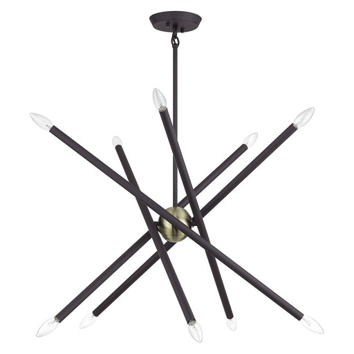 Livex Lighting - 47006-07 - Ten Light Chandelier - Soho - Bronze with Antique Brass