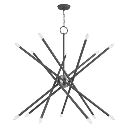 Livex Lighting - 47009-76 - 14 Light Foyer Chandelier - Soho - Scandinavian Gray with Brushed Nickel