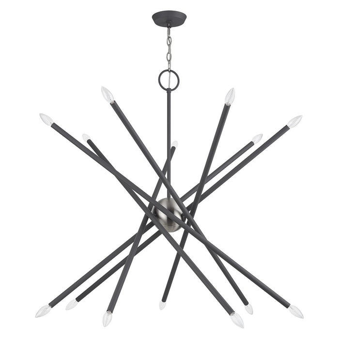 Livex Lighting - 47009-76 - 14 Light Foyer Chandelier - Soho - Scandinavian Gray with Brushed Nickel