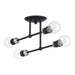 Livex Lighting - 47176-04 - Four Light Semi-Flush Mount - Delacroix - Black with Brushed Nickel