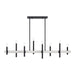 Livex Lighting - 49338-04 - Eight Light Linear Chandelier - Denmark - Black with Brushed Nickel
