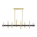 Livex Lighting - 49338-12 - Eight Light Linear Chandelier - Denmark - Satin Brass with Bronze