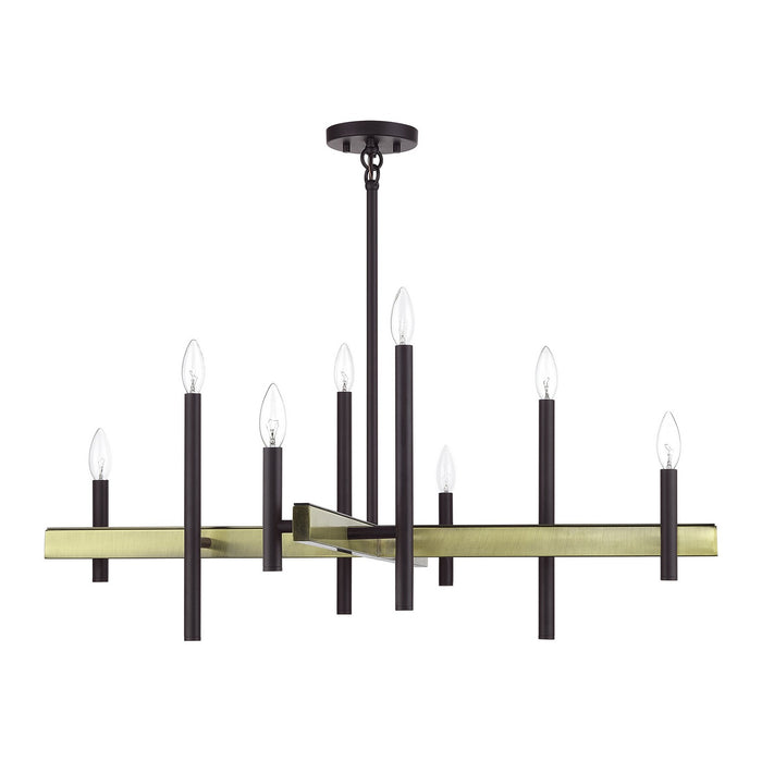 Livex Lighting - 49347-07 - Eight Light Chandelier - Denmark - Bronze with Antique Brass