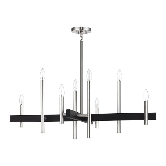 Livex Lighting - 49347-91 - Eight Light Chandelier - Denmark - Brushed Nickel with Black
