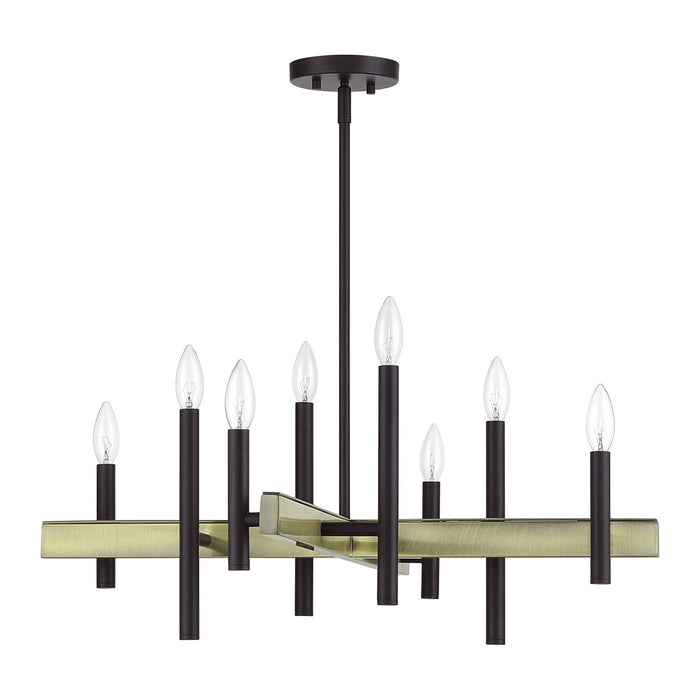 Livex Lighting - 49348-07 - Eight Light Chandelier - Denmark - Bronze with Antique Brass
