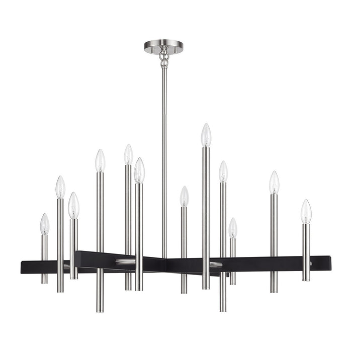 Livex Lighting - 49349-91 - 12 Light Chandelier - Denmark - Brushed Nickel with Black