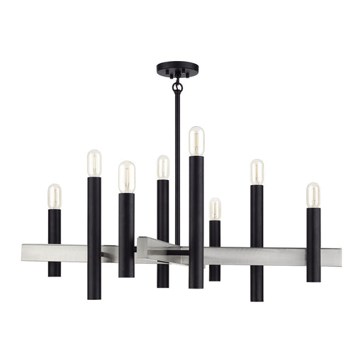 Livex Lighting - 49996-04 - Eight Light Chandelier - Helsinki - Black with Brushed Nickel
