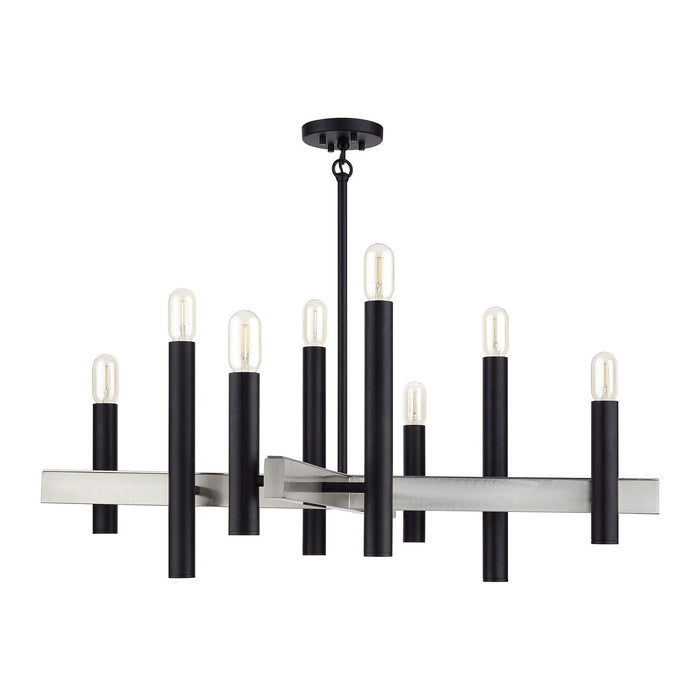 Livex Lighting - 49996-04 - Eight Light Chandelier - Helsinki - Black with Brushed Nickel