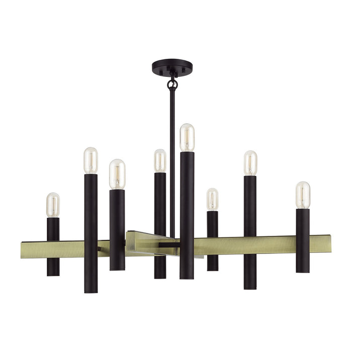 Livex Lighting - 49996-07 - Eight Light Chandelier - Helsinki - Bronze with Antique Brass