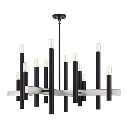 Livex Lighting - 49997-04 - 12 Light Chandelier - Helsinki - Black with Brushed Nickel